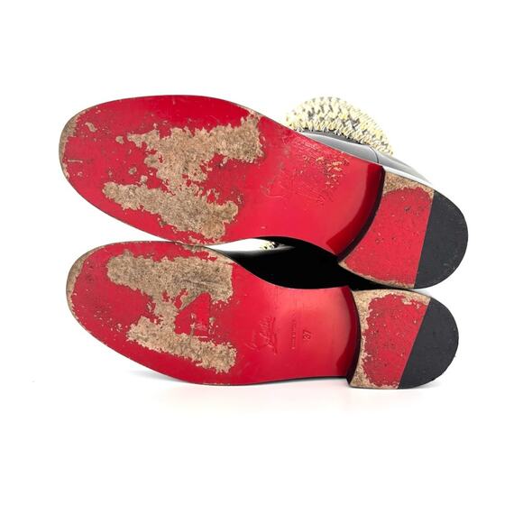 Christian Louboutin Rom Chic Flat Calf Spike Knee High Boots Women’s 37 Shoes - Picture 8 of 9